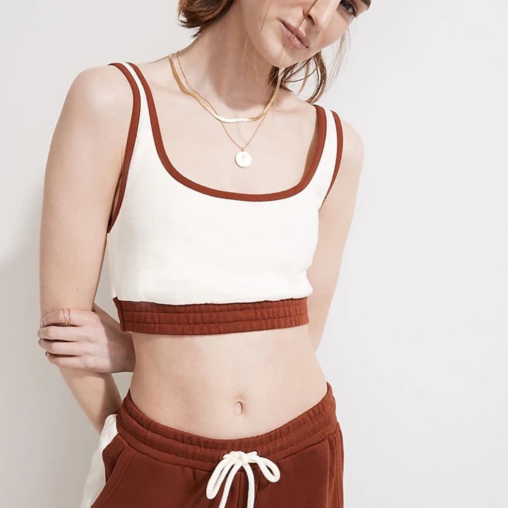 (A8) MWL Sweatshirt Bralette in Color-block top ONLY, Size XL, NWT